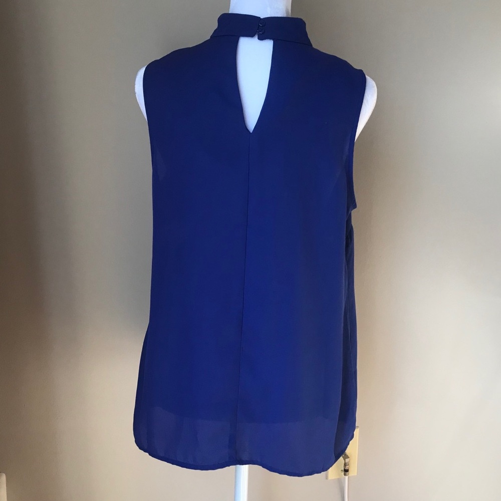 New York & Co. Blue High Neck Top, small - Picture 2 of 3